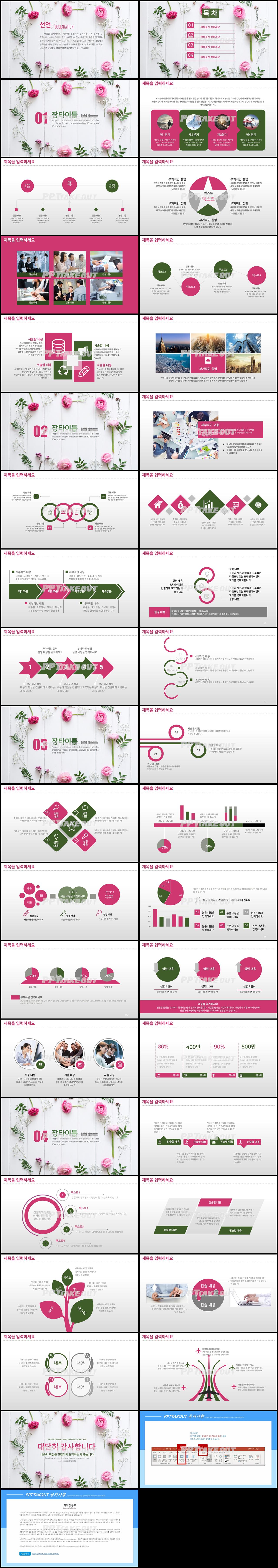 업무프로세스 핑크색 단정한 고퀄리티 POWERPOINT테마 제작 상세보기