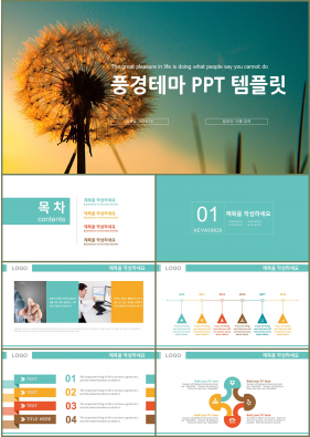 자연풍수 초록색 예쁜 프레젠테이션 PPT템플릿 만들기