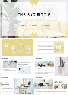 실내디자인 옐로우 단아한 시선을 사로잡는 POWERPOINT템플릿 만들기