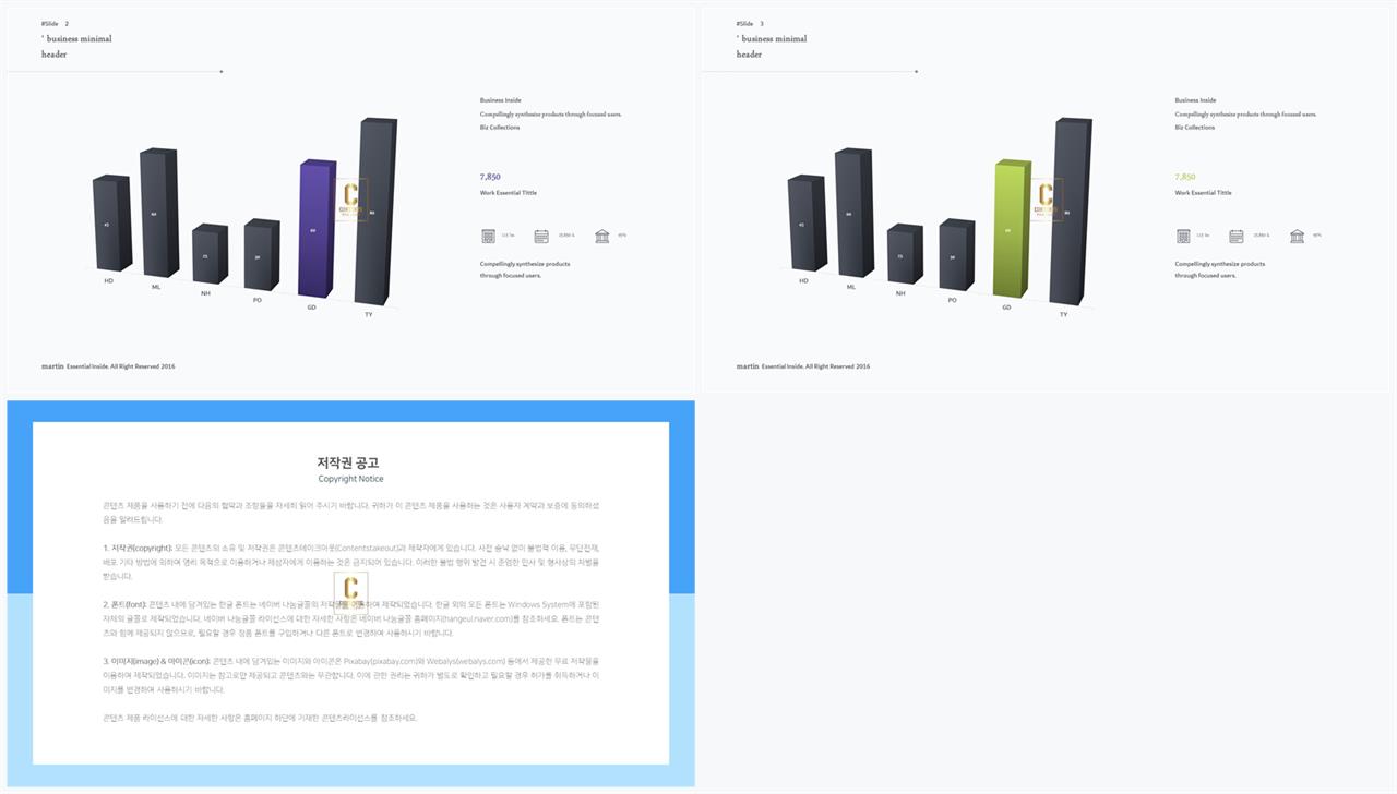 PPT자동차트 세로막대형  매력적인 POWERPOINT템플릿 제작 상세보기