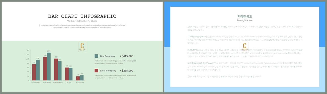 PPT자동차트 세로막대기형  시선을 사로잡는 피피티테마 다운로드 상세보기