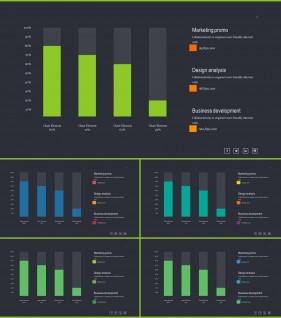 PPT자동차트 세로막대형  고급형 POWERPOINT서식 디자인