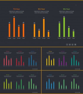 PPT자동차트 세로막대형  멋진 POWERPOINT배경 다운로드