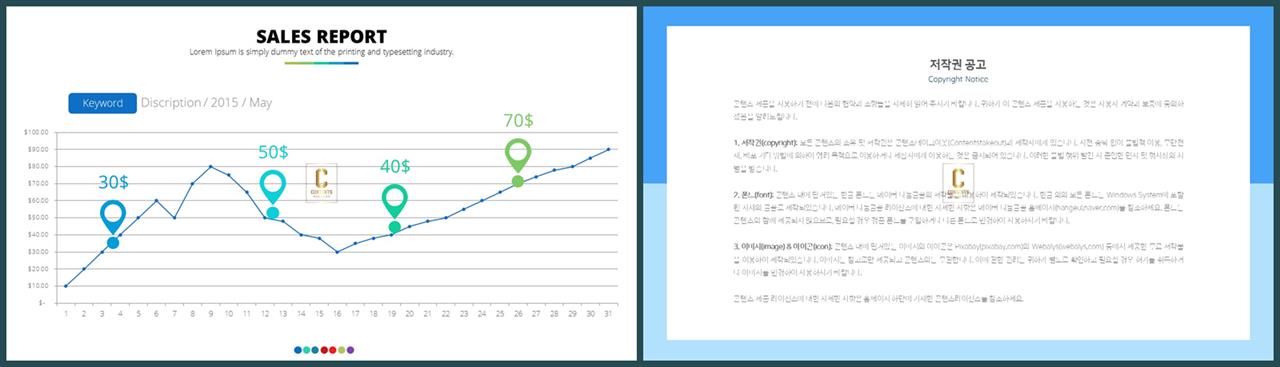 PPT자동차트 꺽은선형  다양한 주제에 어울리는 피피티양식 다운로드 상세보기