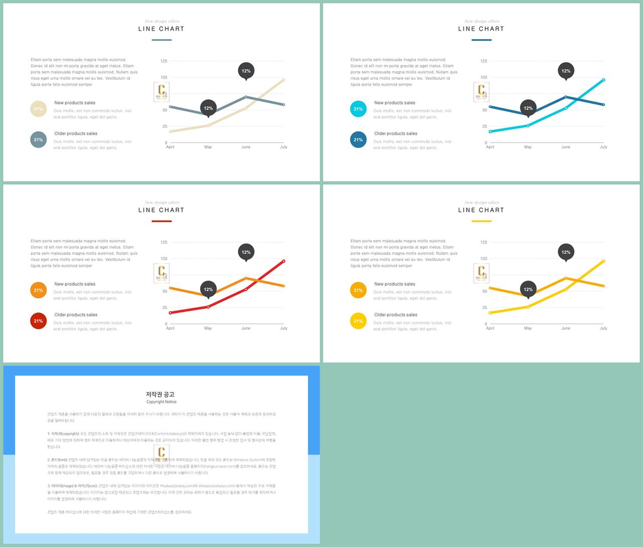 PPT자동차트 꺽은선형  고퀄리티 POWERPOINT템플릿 디자인 상세보기