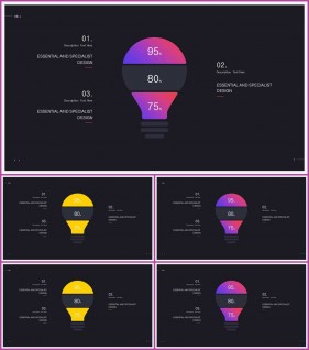 PPT다이어그램 퍼짐형  고급스럽운 POWERPOINT샘플 디자인