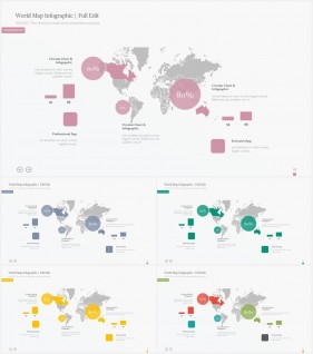 PPT인포그래픽 세계지도  다양한 주제에 어울리는 피피티샘플 만들기