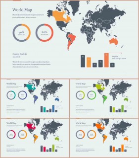 PPT인포그래픽 세계지도맵  고급스럽운 피피티샘플 제작