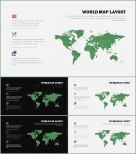 PPT인포그래픽 세계지도맵  고급스럽운 피피티템플릿 제작