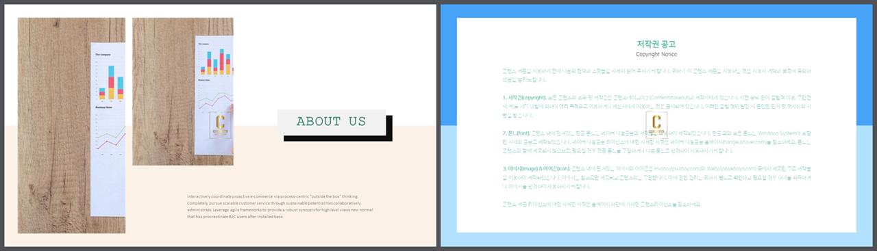 PPT레이아웃 좌우로 분림형  고급스럽운 PPT탬플릿 디자인 상세보기